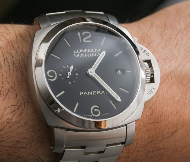Panerai Luminor Marina 1950 3 Days Automatic PAM328 On Bracelet Watch Review Wrist Time Reviews